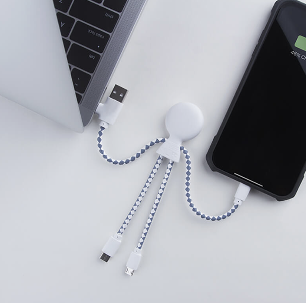 Câble de charge multiple en plastique recyclé - Mr Bio Short - 6