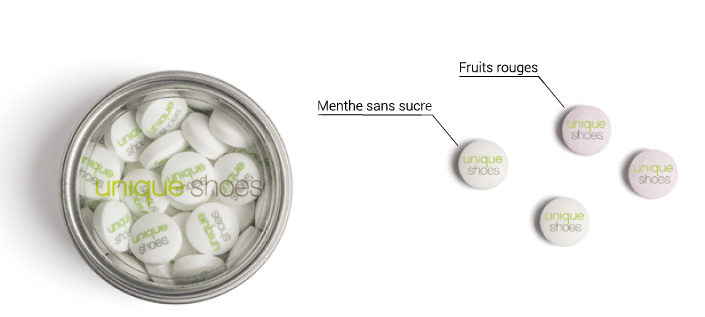 Boite à fenêtre avec bonbons imprimés