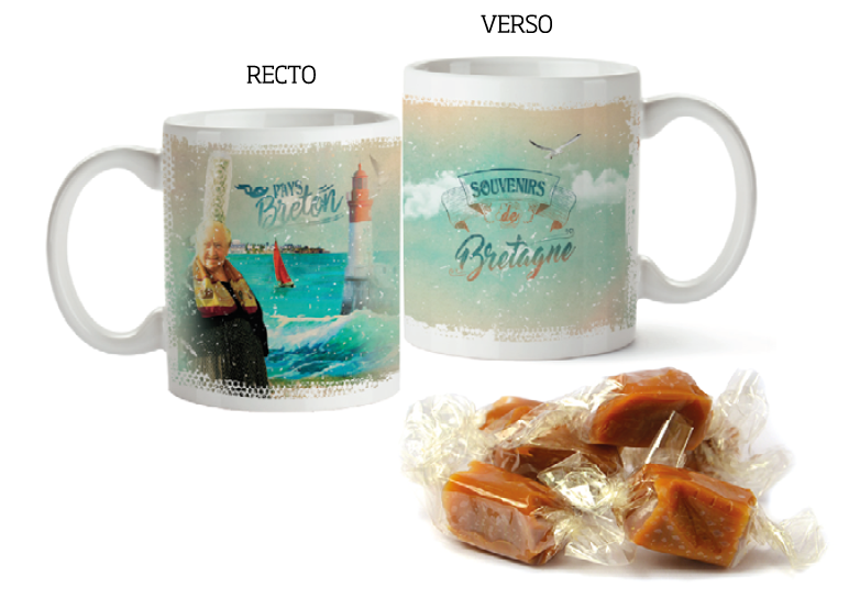 Mug avec bonbons au caramel beurre salé