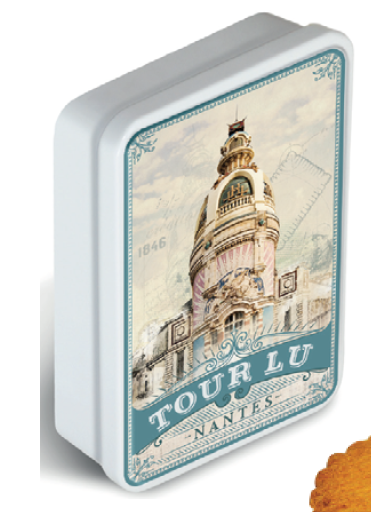 Boite plate avec des biscuits grands sablés 175g