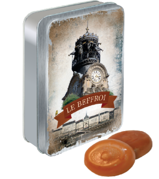 Boite pastille métal avec caramels durs