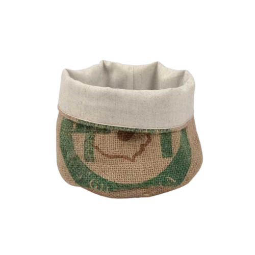 Corbeille en toile de jute upcyclée taille S