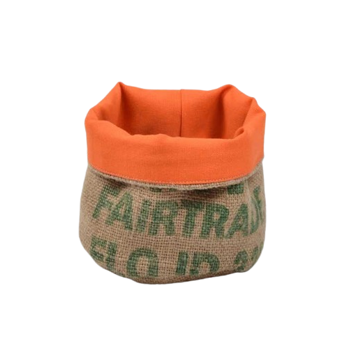 Corbeille en toile de jute upcyclée taille S - 7
