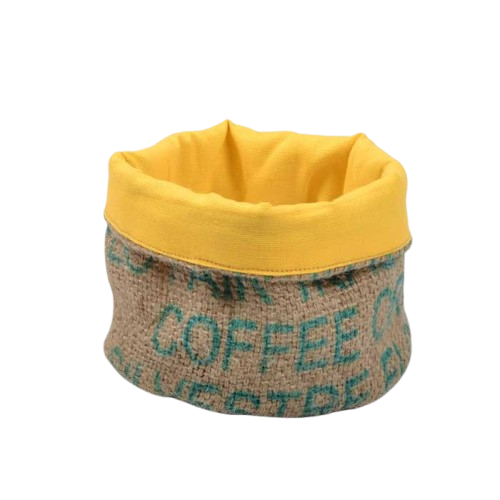 Corbeille en toile de jute upcyclée taille S - 8