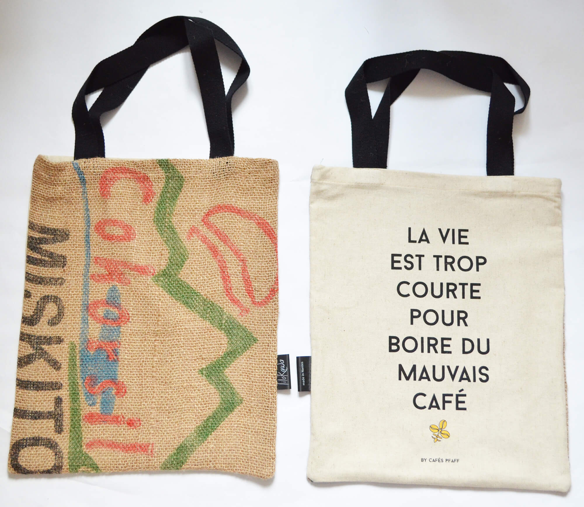 Tote bag jute upcyclé et coton - 1