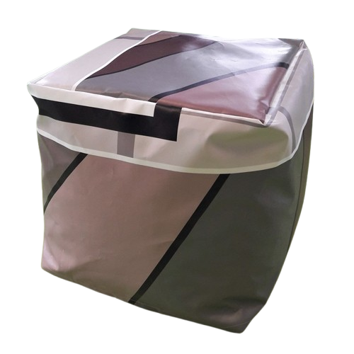 Pouf cube en bâche upcyclée - 1