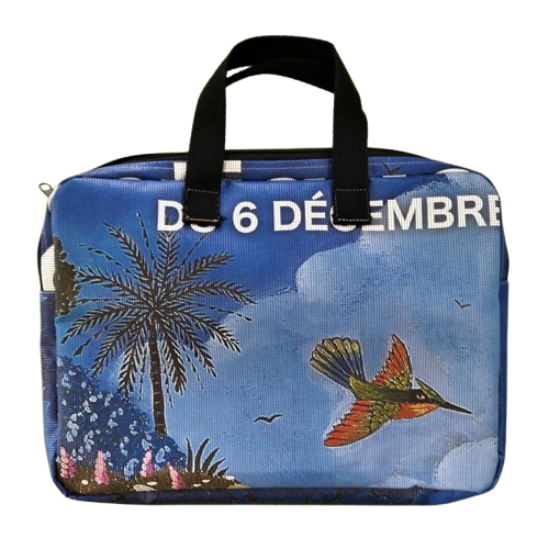 Sacoche ordinateur bâche upcyclée  - 4