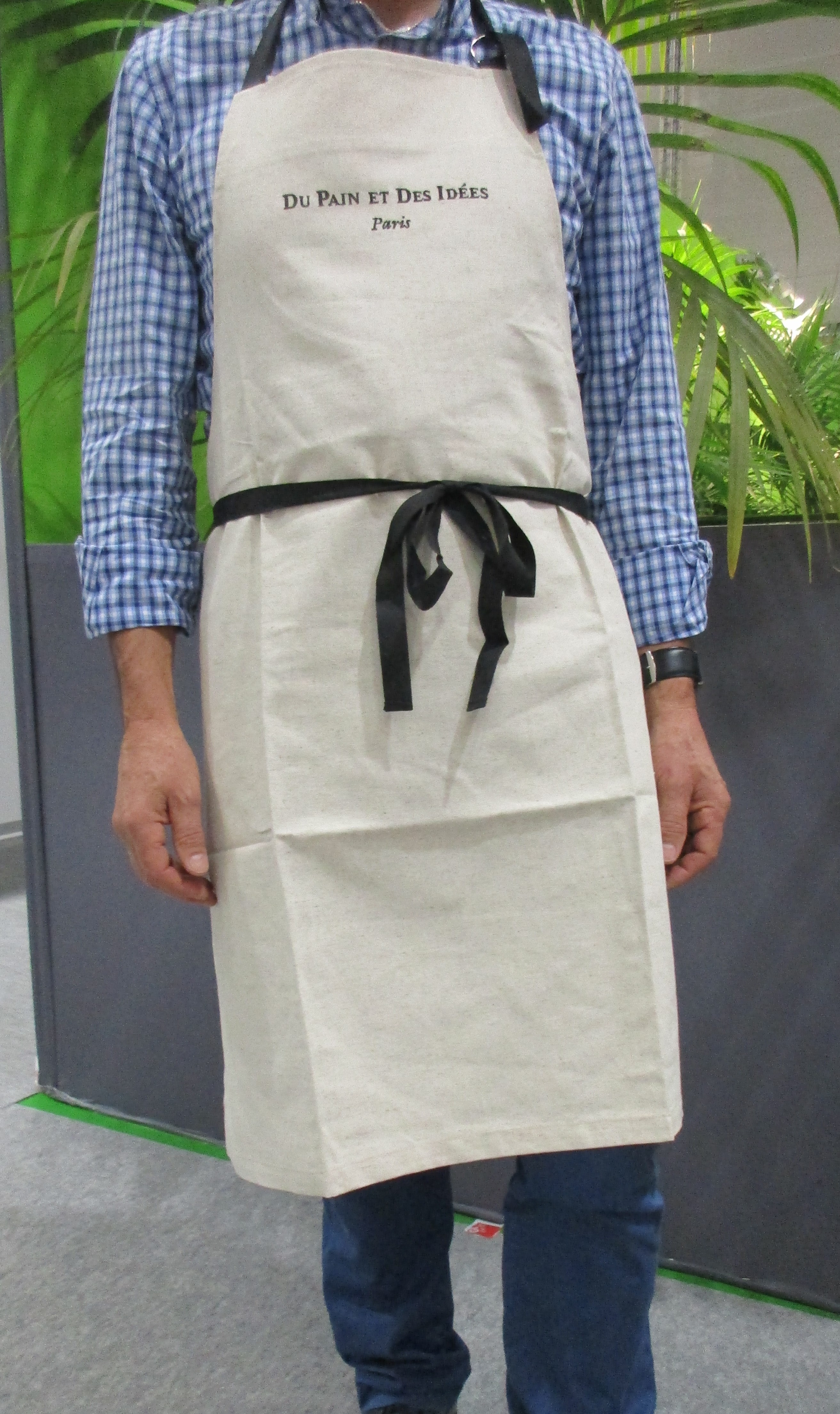 Tablier avec poche en jute ou toile upcyclée - 3