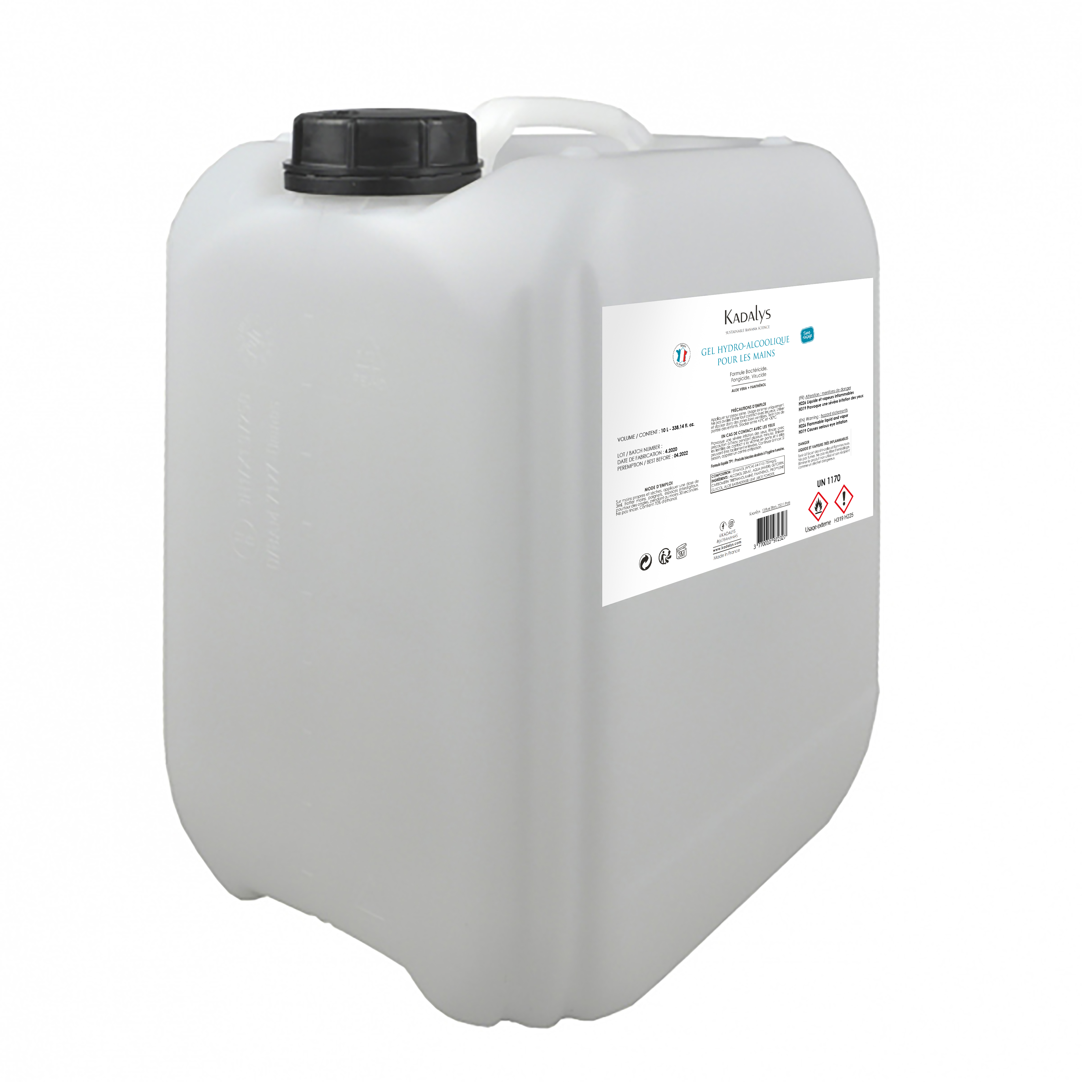 Solution hydroalcoolique fabriqué en France 10L -