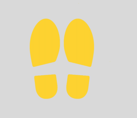 Jeu de 2 empreintes de pas personnalisables pour marquage au sol