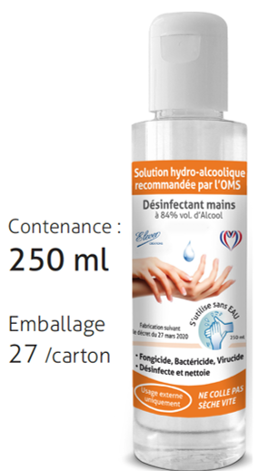Solution hydroalcoolique fabriquée en France 250ml