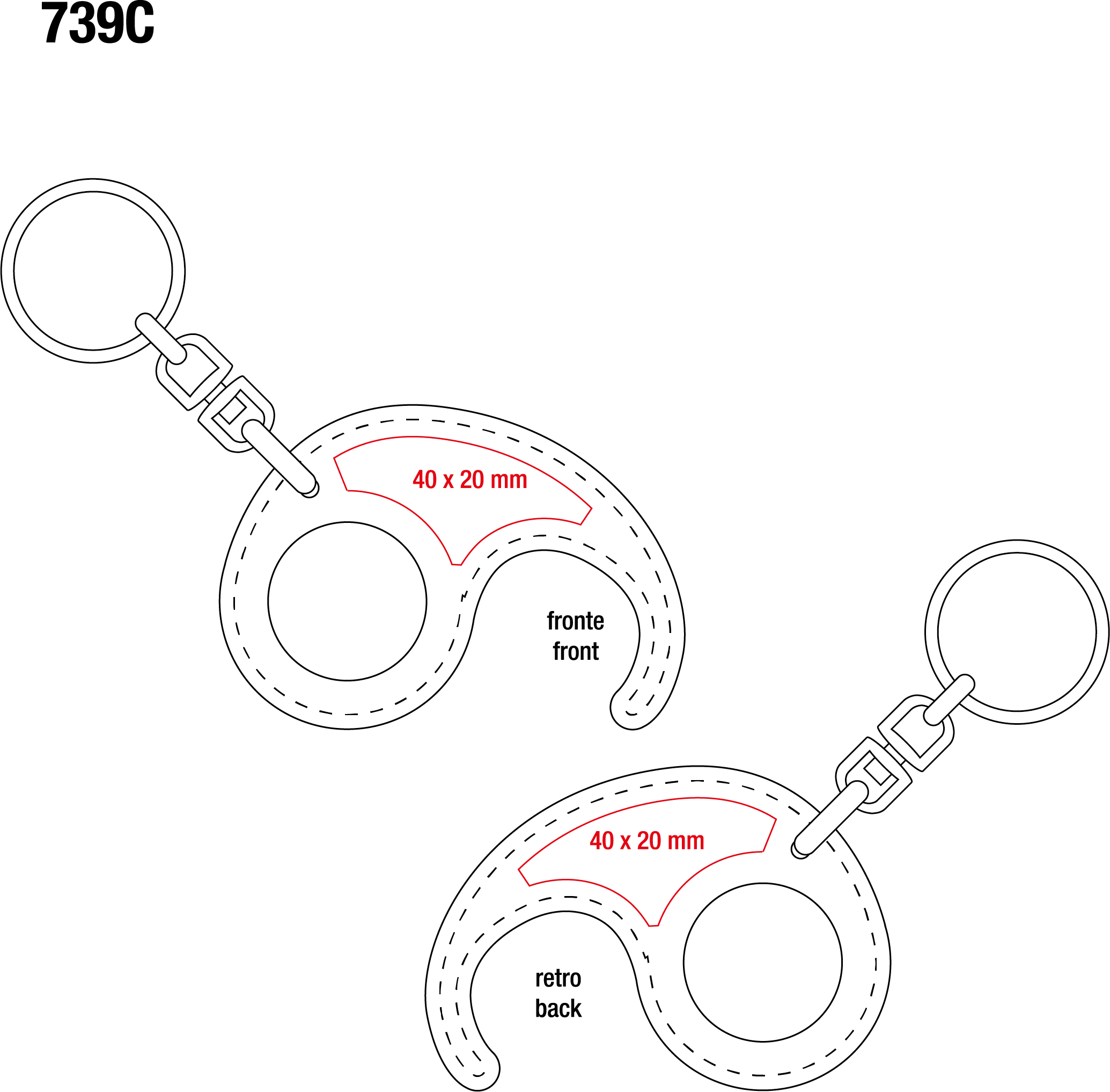 Porte clés 0 contact en cuir - 2