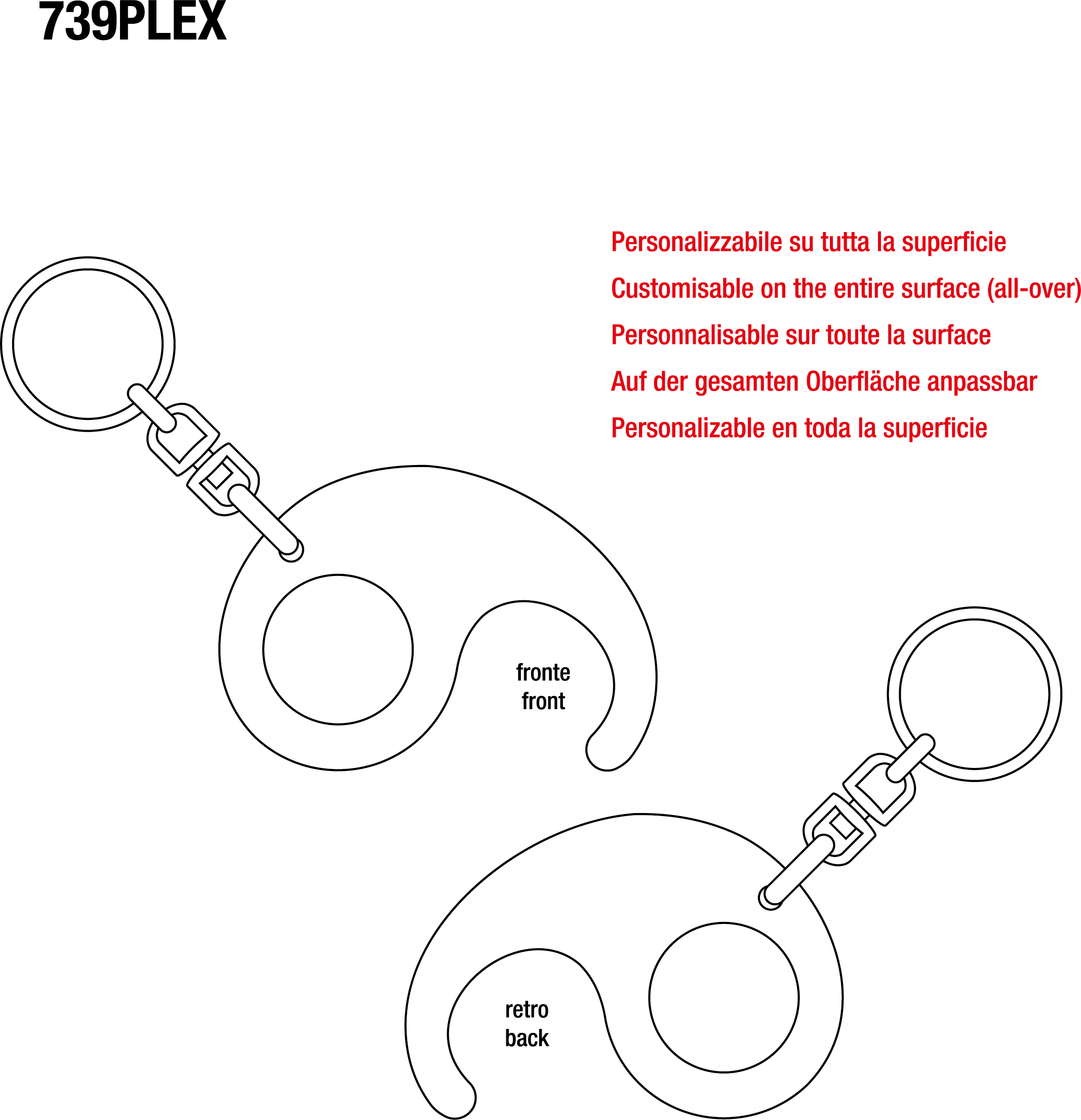 Porte clés 0 contact en plexiglass - 2