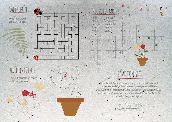 Set de table en papier à graines - 80 grammes