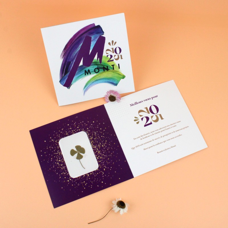 Carte Trèfle à 4 feuilles séché - 2