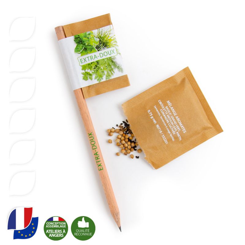Crayon publicitaire avec sachet de graines à planter Made in France - 4