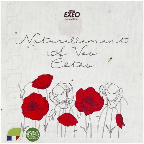 Carte 2 volets en papier de graines