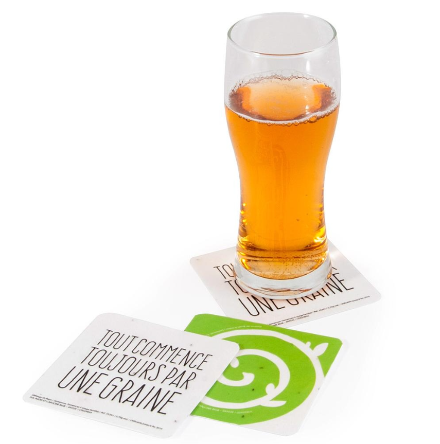 Sous bock en papier de graines