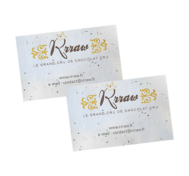 Carte de visite à planter 55 x 85 mm - 200 gr recto-verso