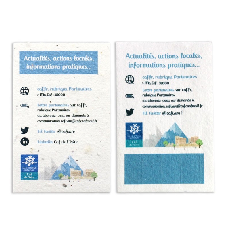 Carte de visite à planter 55 x 85 mm - 200 gr recto-verso