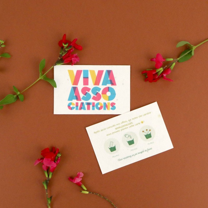 Carte de visite à planter 55 x 85 mm - 200 gr recto-verso - 4