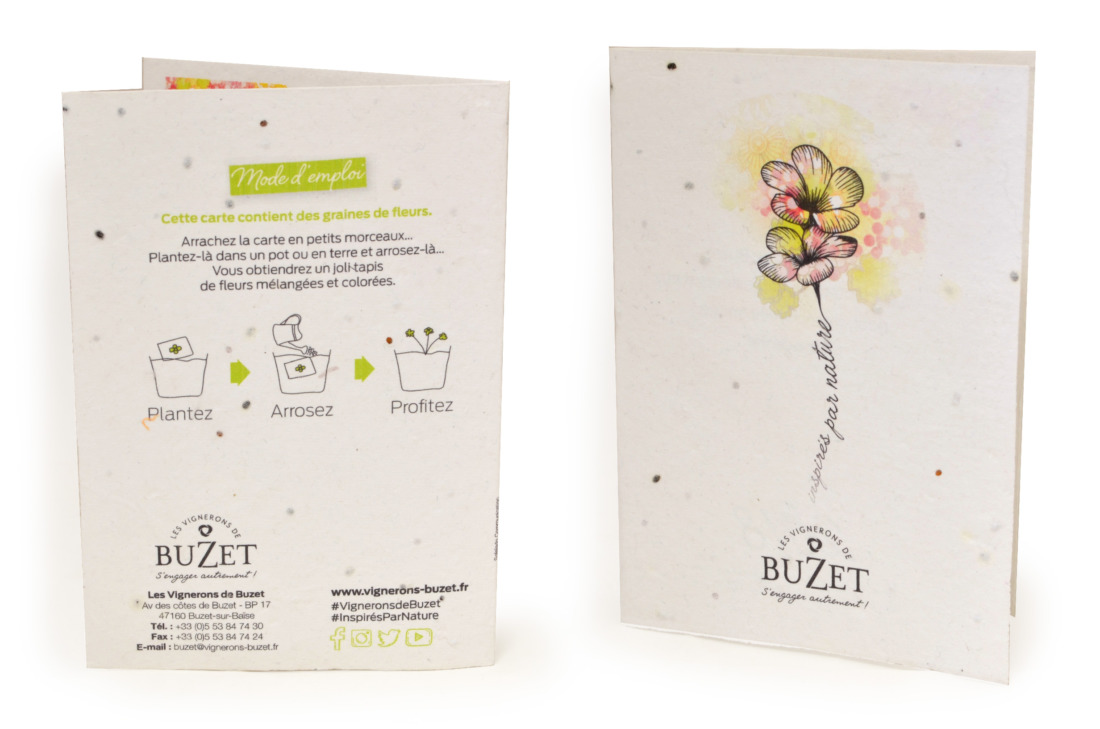 Carte à planter - 4 pages 200 gr recto-verso