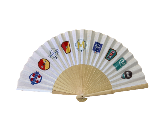 Eventail bois et coton 23cm fabriqué en Espagne - 3
