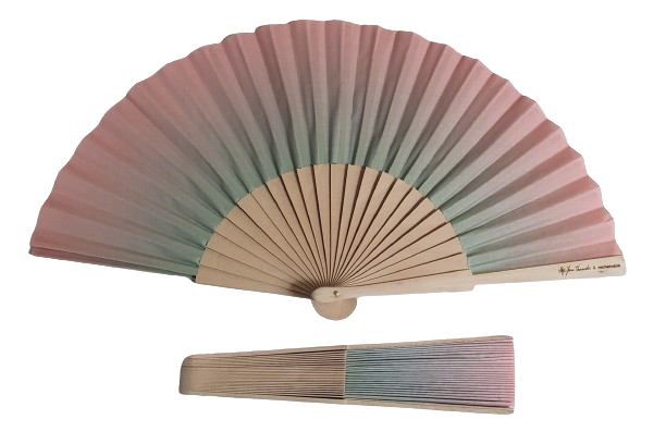 Eventail bois et coton 23cm fabriqué en Espagne - 1