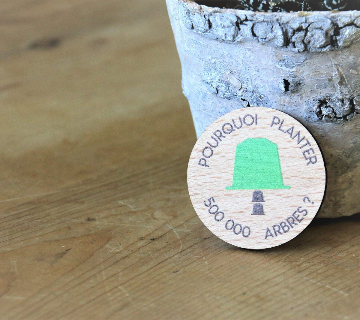 Badge en bois rond 20mm Made in France - 7