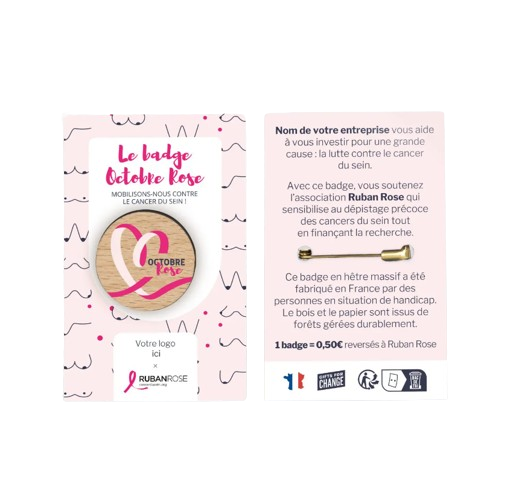 Badge en bois rond 20mm Made in France