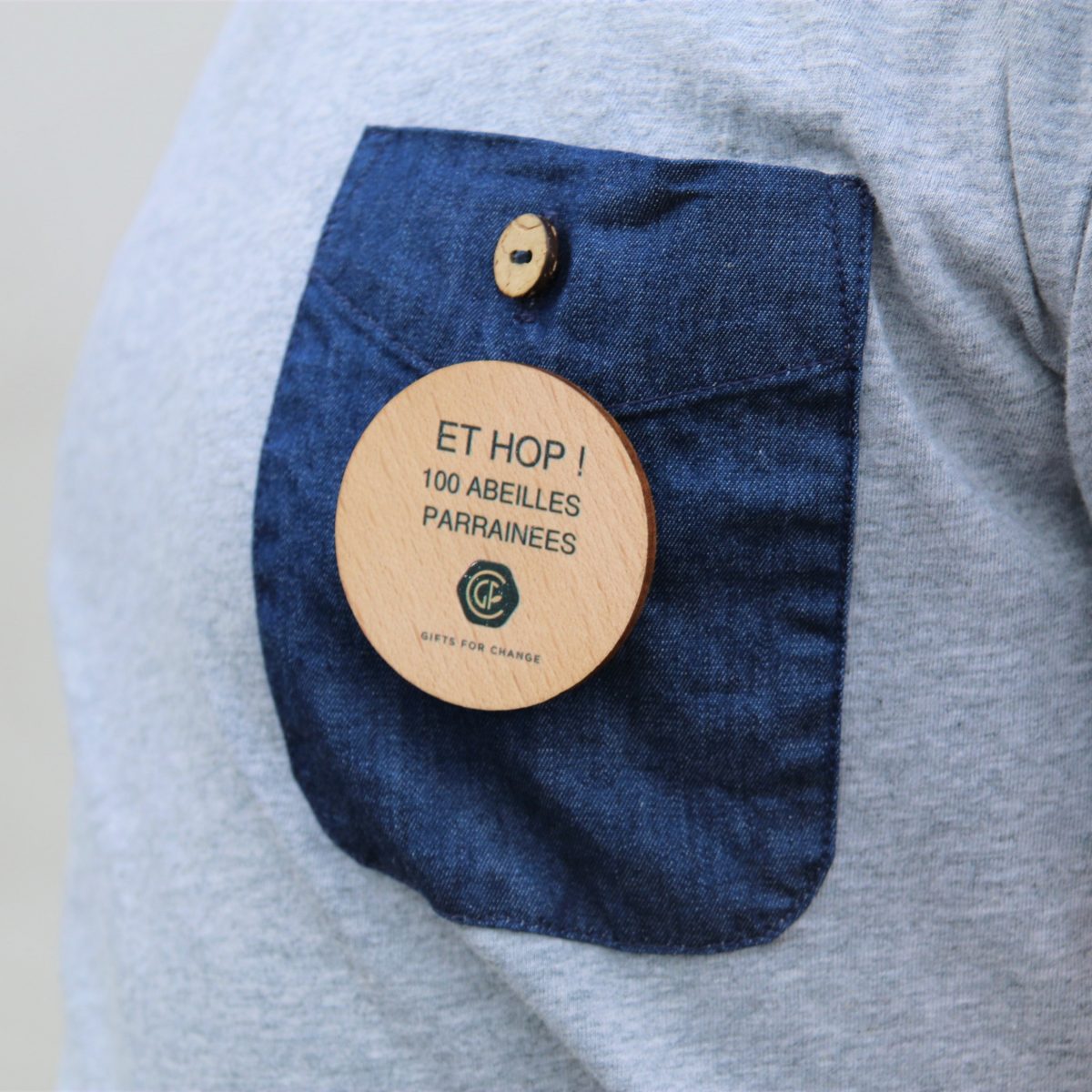 Badge en bois rond 20mm Made in France - 9