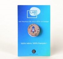 Badge en bois rond 20mm Made in France - 3