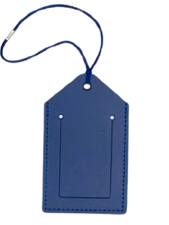 Etiquette bagage en cuir recyclé 7x10cm - 1