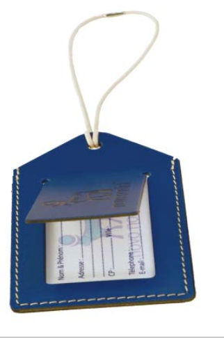 Etiquette bagage en cuir recyclé 7x10cm
