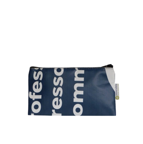 Trousse en toile publicitaire recyclé, made in France