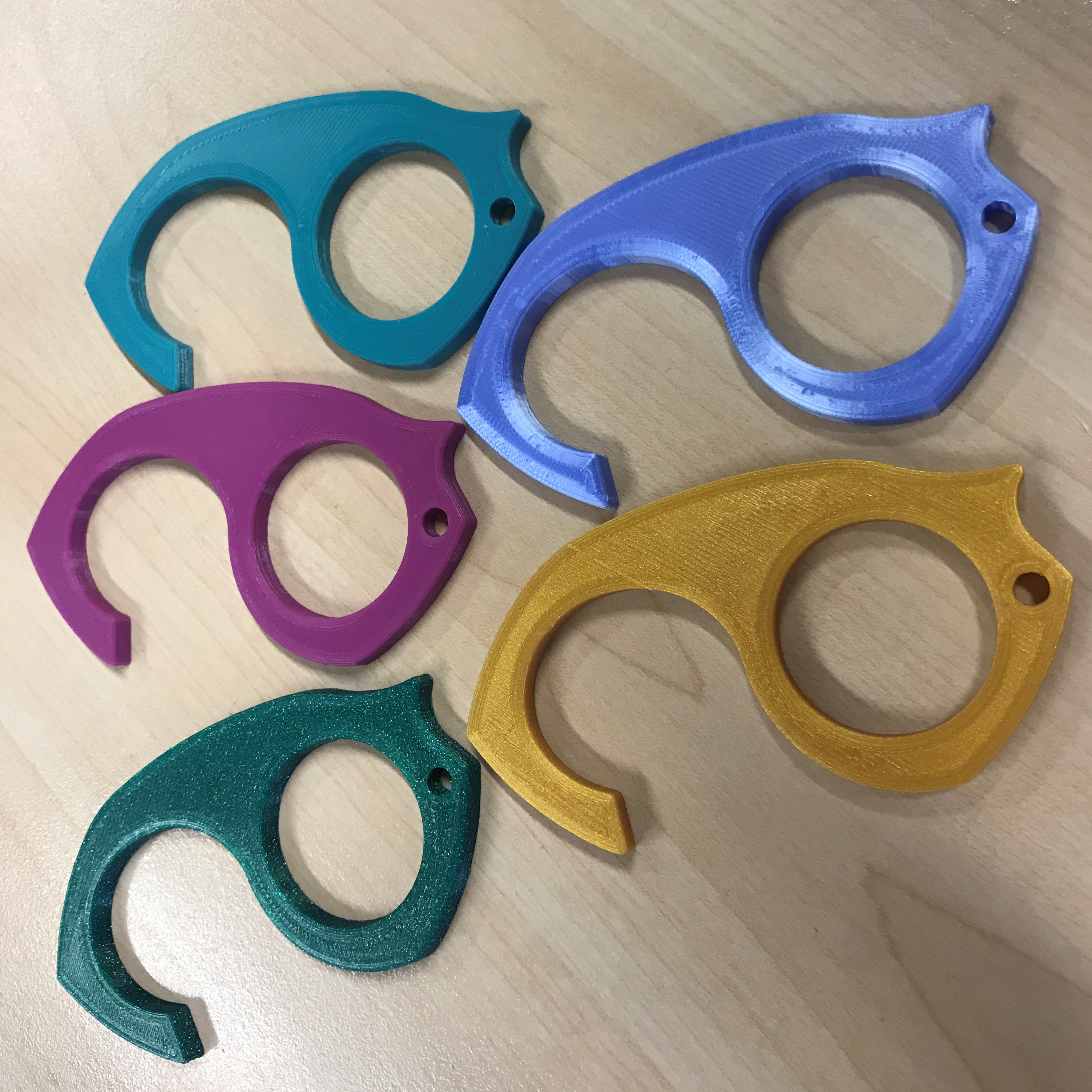 Porte clé 0 contact en plastique biosourcé fabriqué en France - 1