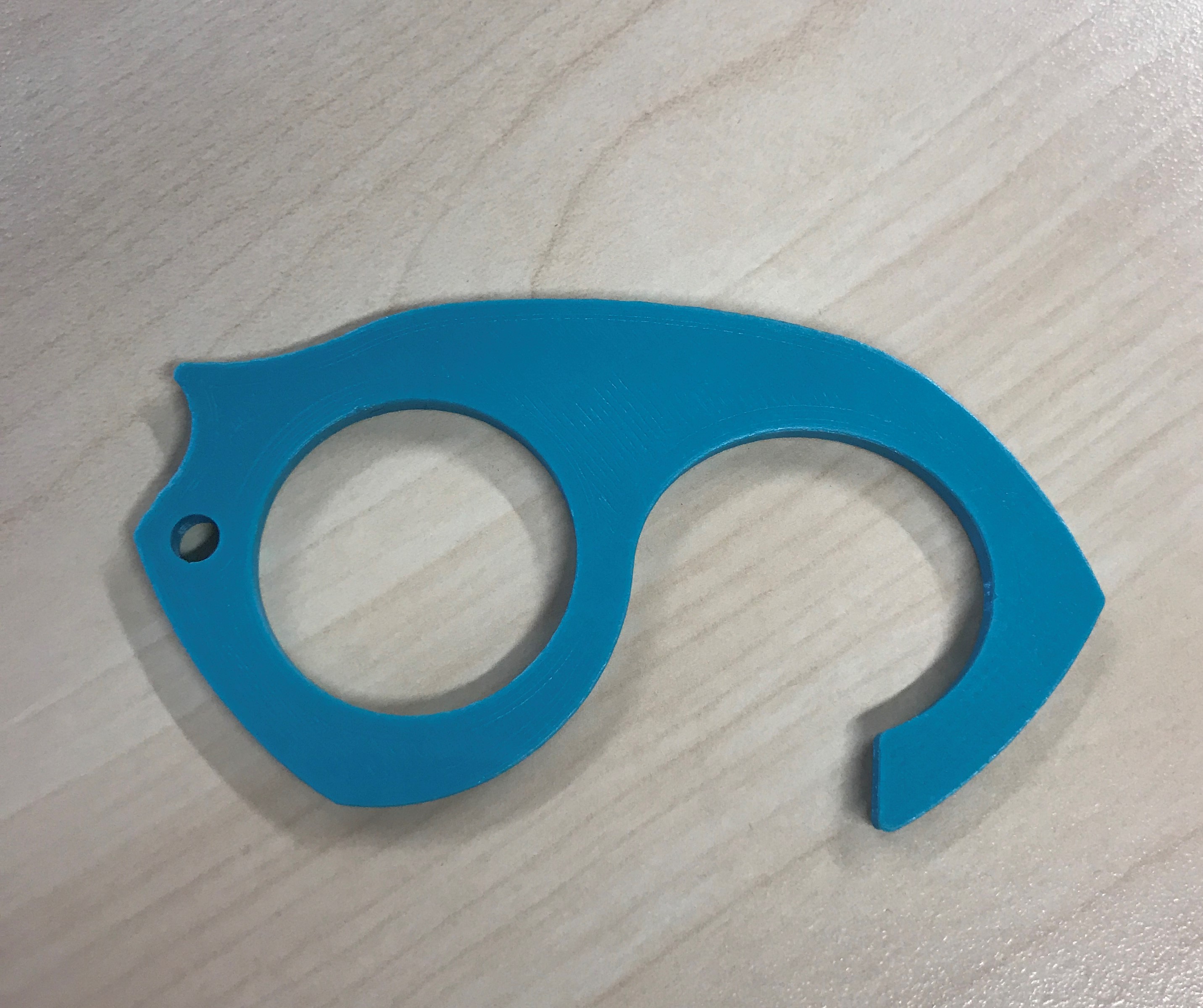 Porte clé 0 contact en plastique biosourcé fabriqué en France