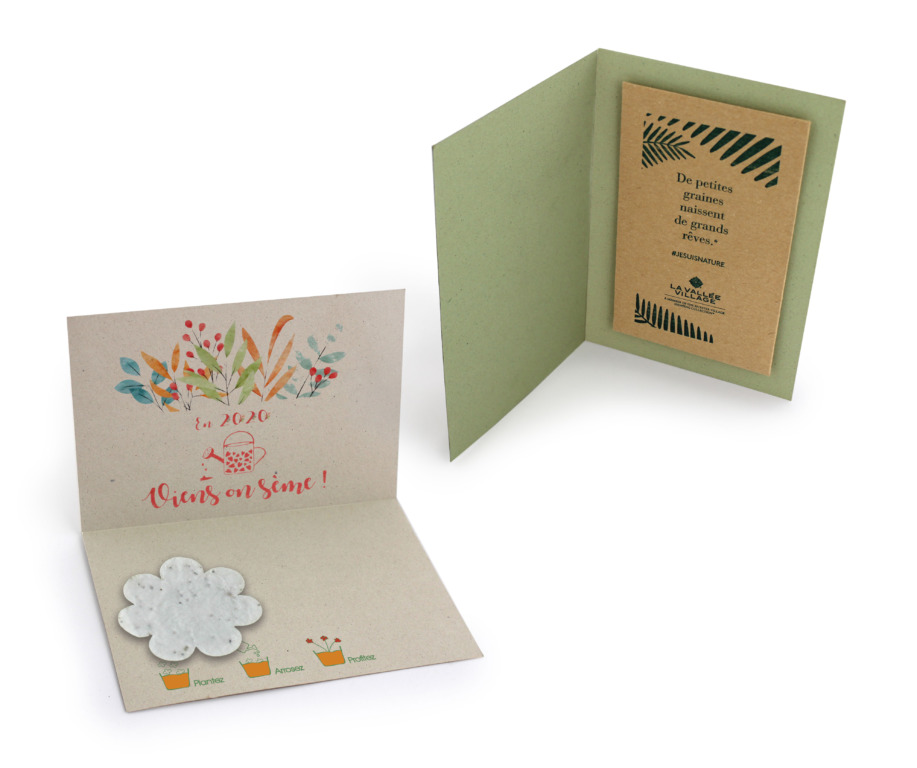 Carte de voeux en papier végétal