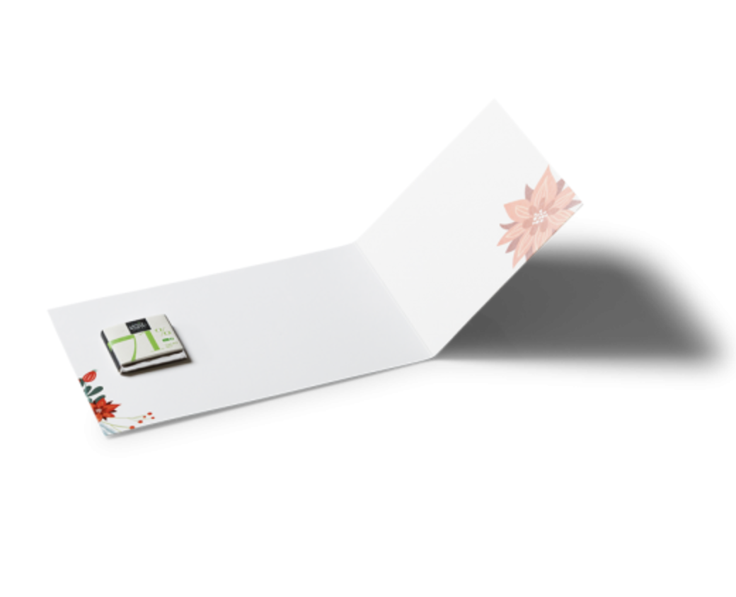 Carte de voeux avec 1 carré de chocolat - 4g - 2