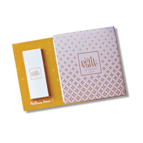 Carte de voeux  avec 2 carrés de chocolat - 10g