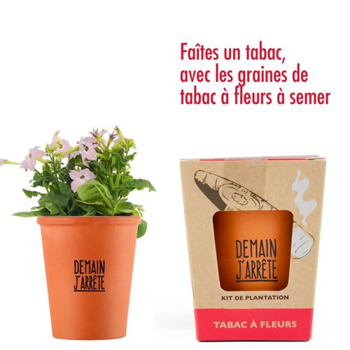 Kit de plantation graines de tabac avec message "Demain j'arrête"