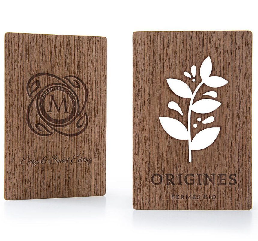 Carte de visite en bois