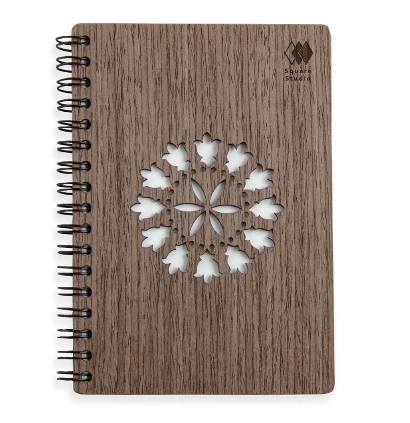 Carnet de note en bois gris