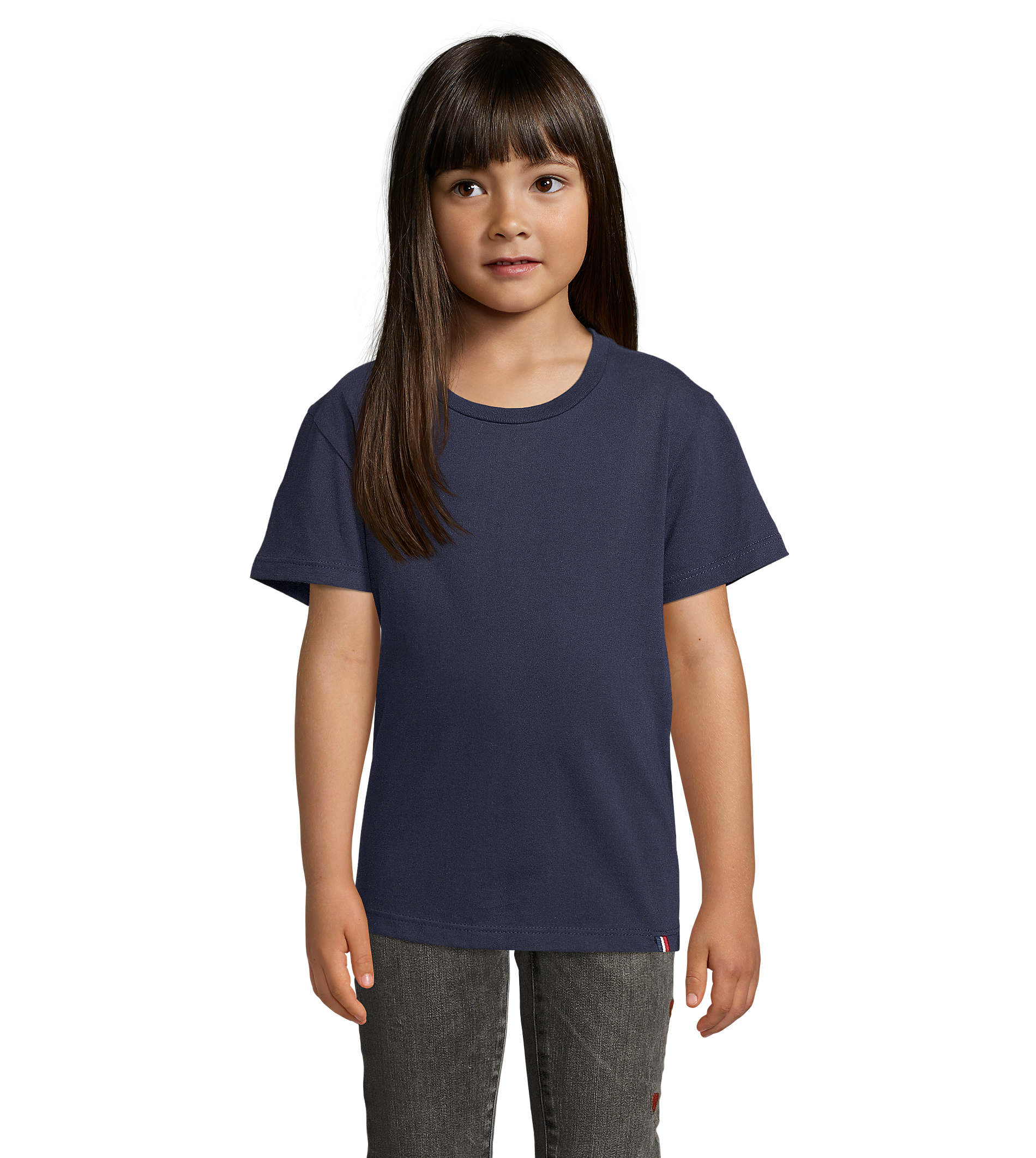 Tee-shirt enfant blanc col rond 100% coton made in France - Lou - 3