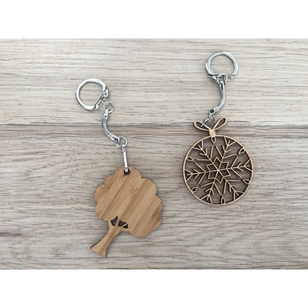 Porte-clés BOIS FAIT EN FRANCE plaqué sur mesure - 3