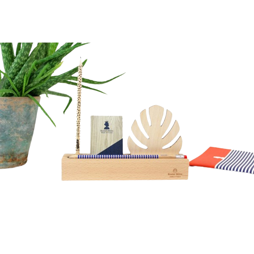 Mini organiseur de bureau personnalisable en bois - TROPIQUES