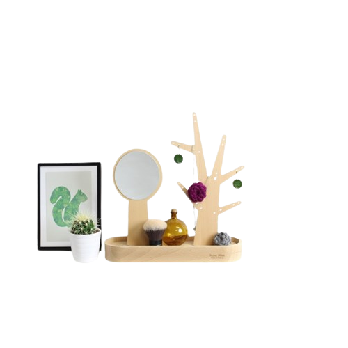 Arbre à bijoux et miroir à main made in France - EDEN