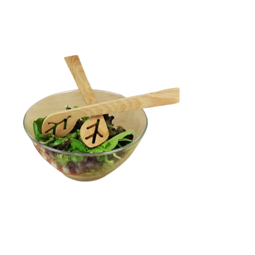 Couverts à salade en bois - DU BOUT DES FEUILLES