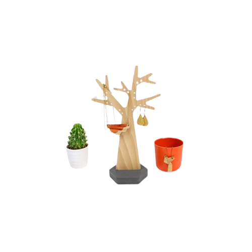 Arbre à boucles d'oreilles en bois personnalisable - made in France