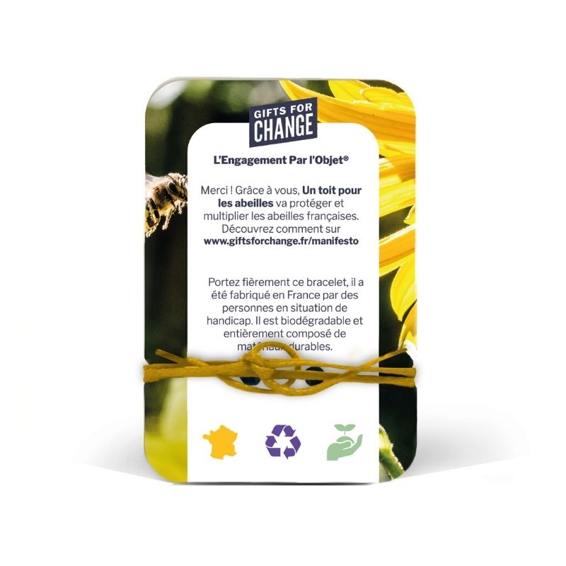 Bracelet et médaillon en bois made in France  - Manifesto Abeilles - 2